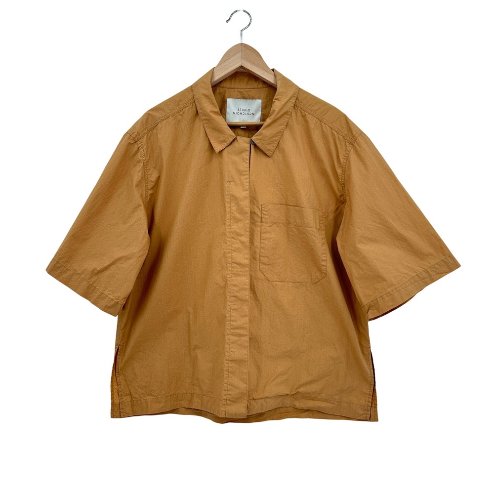 Studio Nicholson Elio Stone Washed Poplin Shirt Caramel Brown Size 3 / Womens 10